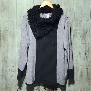 Roman's shawl collar one button cardigan sweater